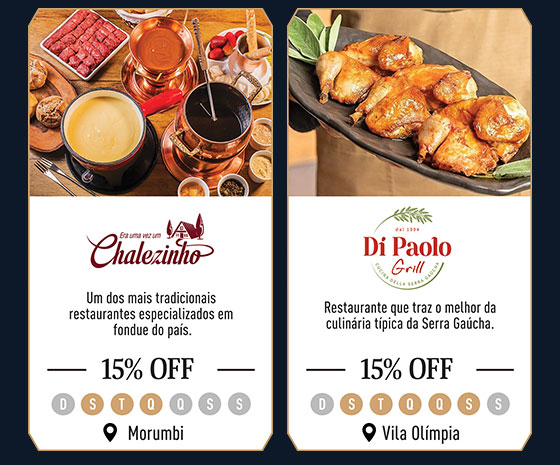 Era uma vez um Chalezinho: 15% Off | Di Paolo Grill: 15% Off