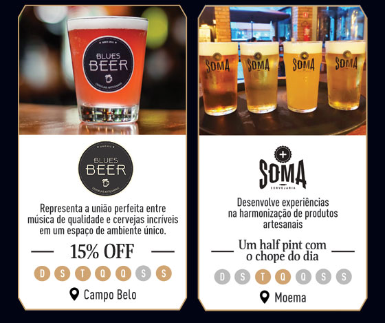 Blues Beer: 15% OFF | Soma: Um half pint com o chope do dia