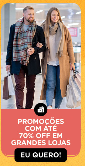 Promoções com até 70% OFF em grandes lojas