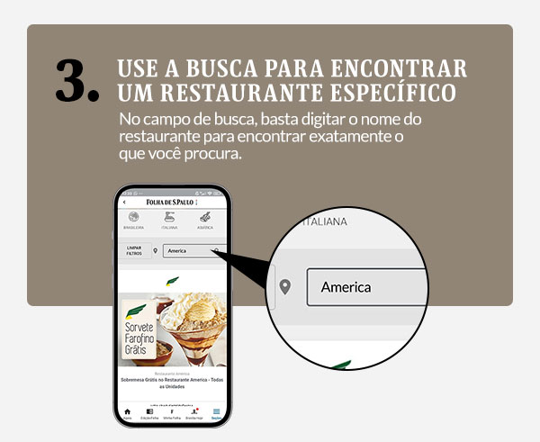 Use a busca para encontrar um restaurante específico