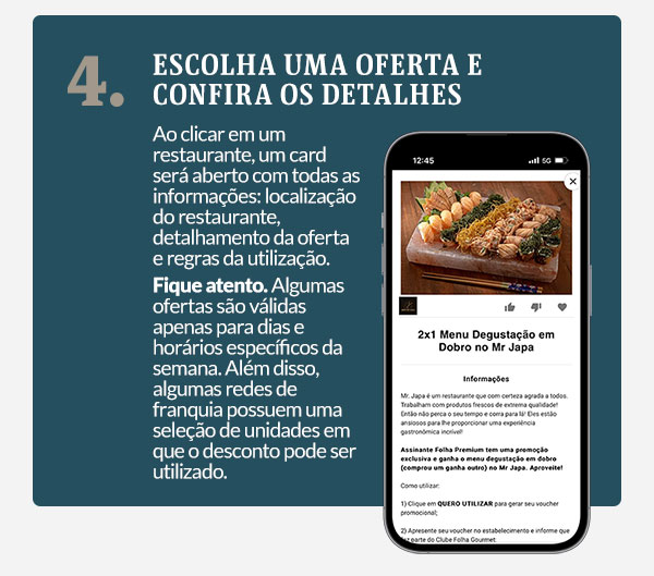 Escolha uma oferta e confira os detalhes