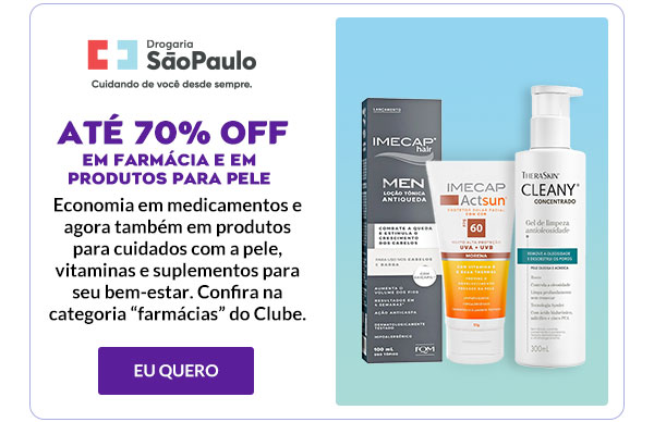 Drogaria São Paulo: Até 70% OFF em farmácia e em produtos para pele