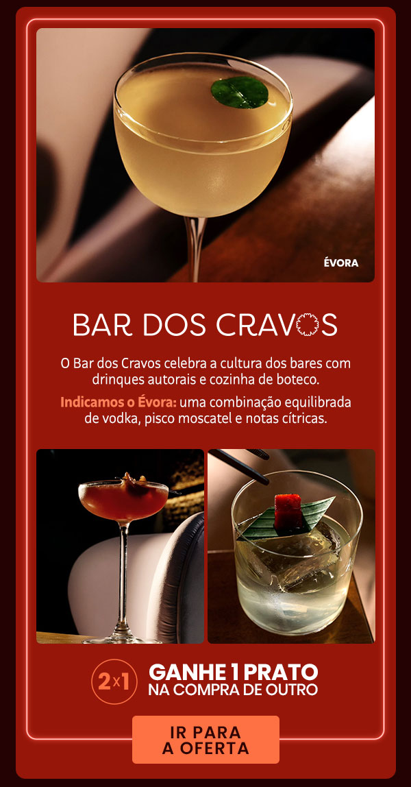 Bar dos Cravos, 2x1: ganhe 1 prato na compra de outro