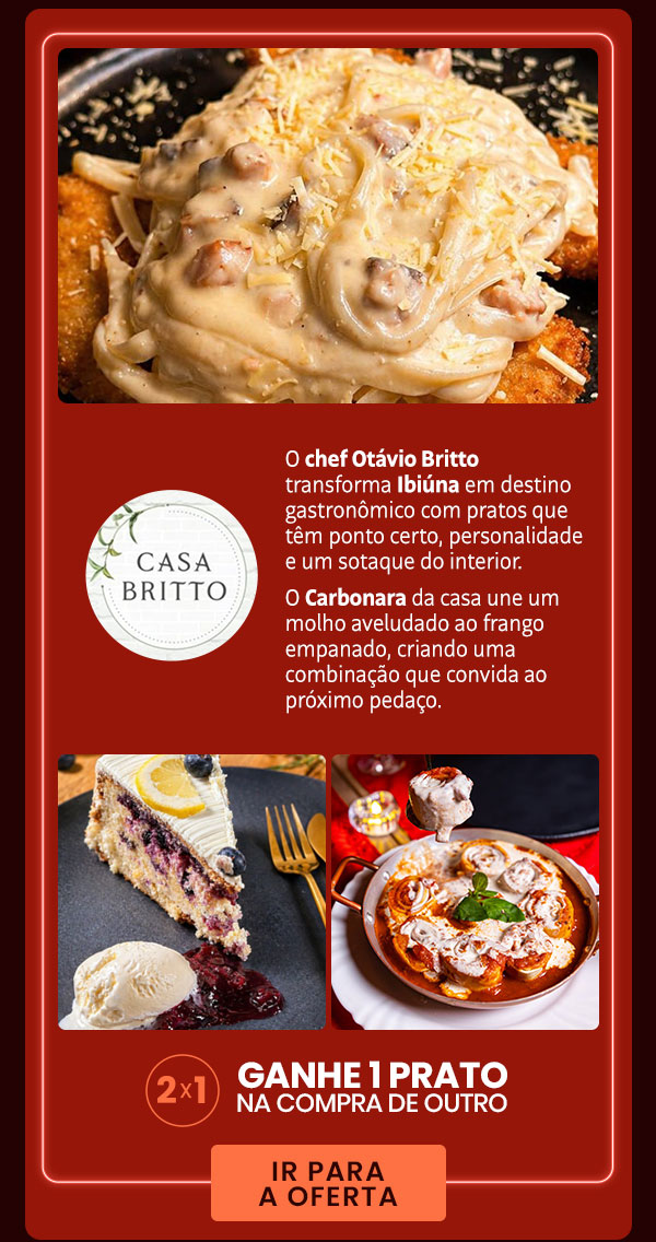 Casa Britto: 2x1, ganhe 1 drink na compra de outro