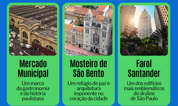 Mercado Municipal | Mosteiro de São Bento | Farol Santander