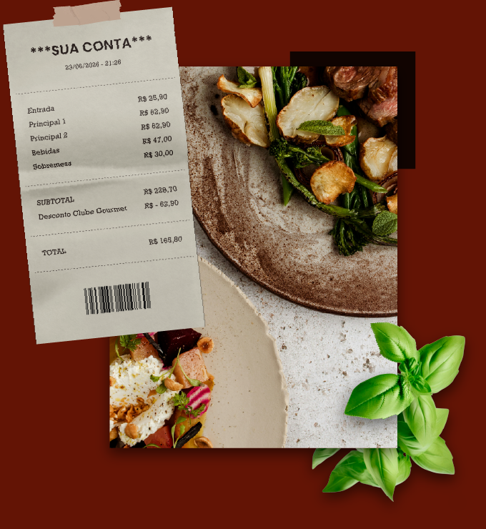 Conta de restaurante ao lado de prato