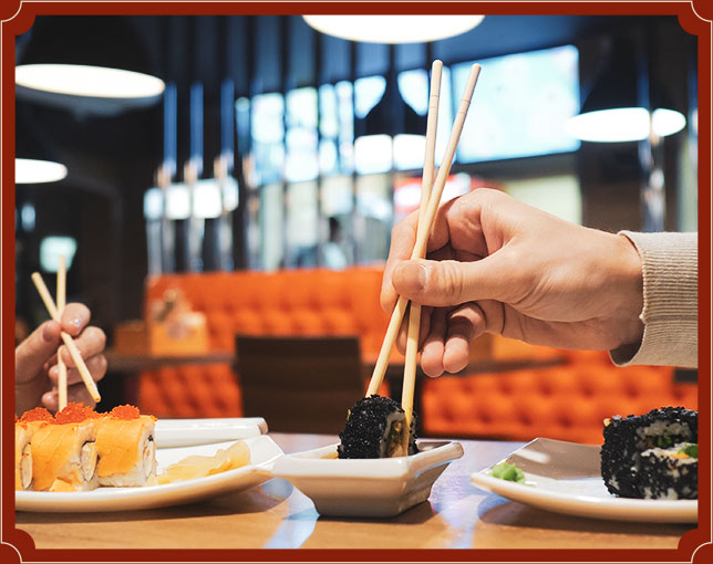 Prato da culinária japonesa